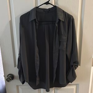 Pleione Slate Gray Button-Down Shirt